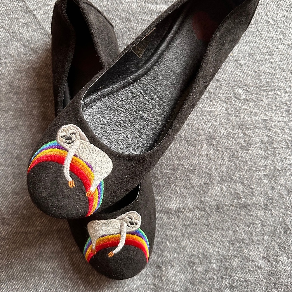 Adorable Sloth Rainbow flats
